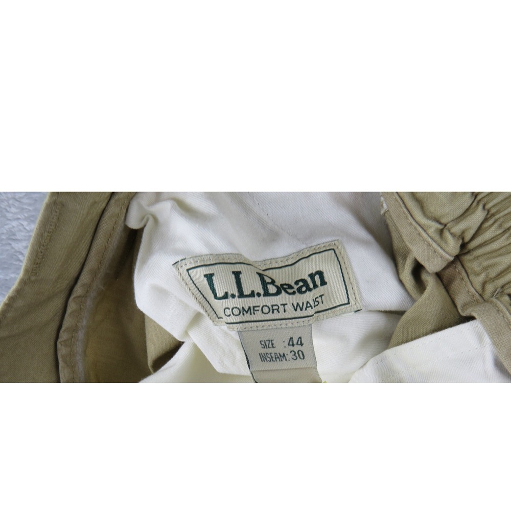 LL Bean Comfort Waist Cargo Pants Mens 44x30 Khaki Tan Utility Chino - Picture 2 of 8